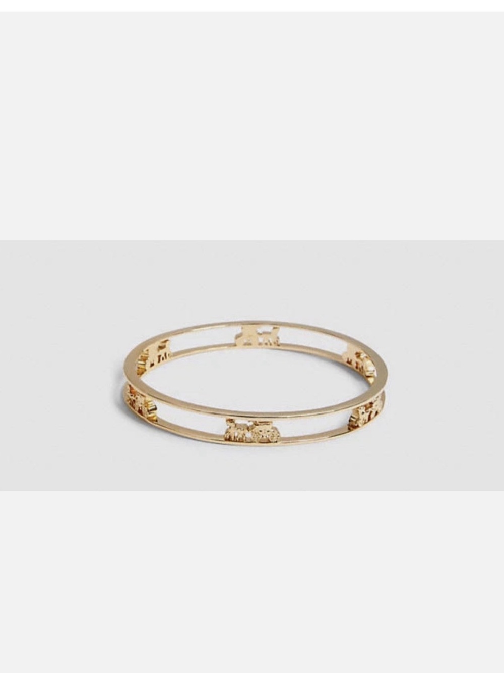 Coach Horse $ Carriage Gold Logo Cutout Bangle Bracelet - Picture 3 of 3